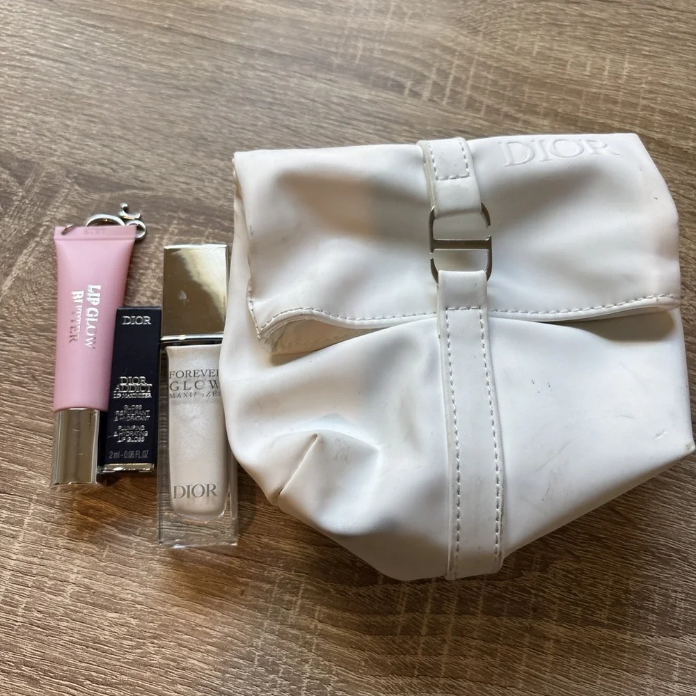 DIOR SET OF 3 Forever Glow Maximizer PEARLY Lip Butter 101 Glazed Pink Gloss Bag